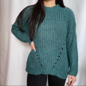 American Eagle Teal Chunky Knit Oversized Cozy Sweater Women’s Size XS